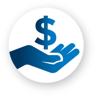 Financial assistance dollar sign icon